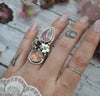 Size 6 - Quartz and Tourmaline, Sterling and Fine Silver Ring