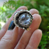 Custom Order!! IOLITE SUNSTONE, Stargazing Oracle Ring or necklace, Sterling and Fine Silver and Brass