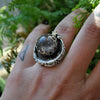 Custom Order!! MOONSTONE, Stargazing Oracle Ring or necklace, Sterling and Fine Silver and Brass