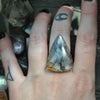Custom Order!! LABRADORITE, Divination Ring, Sterling and Fine Silver and Brass
