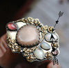 SALE 15% off! BLEMISHED - Size 10 - Opal and Moonstone, Sterling and Fine Silver and Brass Ring