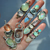 SIZE 7, Dreamscape, Opal/Moonstone/Tourmaline ring, Sterling and Fine Silver