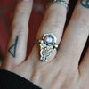 Size 6 - High Grade Sapphire, Sterling and Fine Silver and Brass Ring