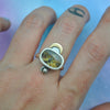 BLEMISHED, Size 8.25, Moon&Star ring, Golden Star Rutile Quartz, Sterling and Fine Silver
