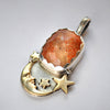 PENDANT Dreamscape, Starscape Quartz, Sterling and Fine Silver