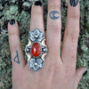 Size 6.5 - Pumpkin Harvest, Garnet, Sterling and Fine Silver and Brass