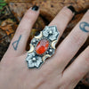 Size 6.5 - Pumpkin Harvest, Garnet, Sterling and Fine Silver and Brass