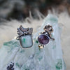 Size 6, Moon&Star sets, Emerald in Quartz & Star Sapphire