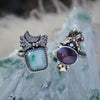 Size 6, Moon&Star sets, Emerald in Quartz & Star Sapphire
