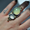 SIZE 7, Dreamscape, Opal/Moonstone/Tourmaline ring, Sterling and Fine Silver