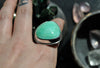 Size 9, Empress Rings, Green Opal, Solid Sterling and Fine Silver