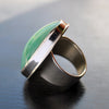 Size 9, Empress Rings, Green Opal, Solid Sterling and Fine Silver