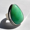 Size 9, Empress Rings, Green Opal, Solid Sterling and Fine Silver