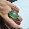 Size 6, Empress Rings, Emerald, Solid 14k Gold and Sterling Silver