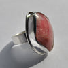 Size 7, Empress Rings, Rhodochrosite, Solid Sterling and Fine Silver