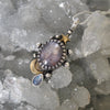 PENDANT, 18" chain, Moon Drops, Star Sapphire