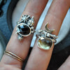 Size 6, Moon&Star sets, HALLOWEEN EDITION! Spinel & Quartz