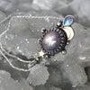 PENDANT, 18" chain, Moon Drops, Star Sapphire