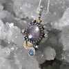 PENDANT, 18" chain, Moon Drops, Star Sapphire