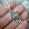 PENDANT, 18" chain, Moon Drops, Star Sapphire