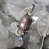 PENDANT, 20" chain, Moon Drops, Star Sapphire