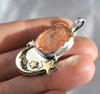 PENDANT Dreamscape, Starscape Quartz, Sterling and Fine Silver