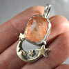 PENDANT Dreamscape, Starscape Quartz, Sterling and Fine Silver