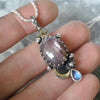 PENDANT, 20" chain, Moon Drops, Star Sapphire
