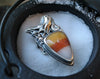 Size 7, Haunted Candy Corn, Candy Corn Ring, Sterling and Fine Silver