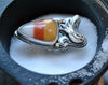 Size 7, Haunted Candy Corn, Candy Corn Ring, Sterling and Fine Silver
