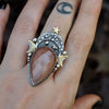 Size 7, Starlight, Moonstone, Sterling and Fine Silver and Brass