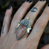 Size 7, Starlight, Moonstone, Sterling and Fine Silver and Brass