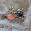 Size 11, Moon&Star sets, Pink Quartz & Star Garnet