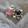 Size 11, Moon&Star sets, Pink Quartz & Star Garnet