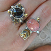 Size 11, Moon&Star sets, Pink Quartz & Star Garnet