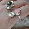 Size 11, Moon&Star sets, Pink Quartz & Star Garnet
