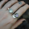 Size 8, Moon&Star sets, Tourmaline, Quartz, Topaz, Sterling and Fine Silver