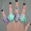 Size 8.5 - Conjuring Jewels, Chrysoprase, Sterling and Fine Silver and Brass