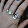 Size 8, Moon&Star sets, Tourmaline, Quartz, Topaz, Sterling and Fine Silver