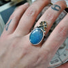 Size 8 - Trolleite, Sterling and Fine Silver and Brass Ring