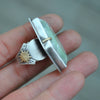 Size 8.5 - Conjuring Jewels, Chrysoprase, Sterling and Fine Silver and Brass