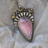Size 8, Cupid's Crown ring, Peruvian Pink Opal