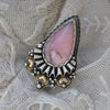 Size 8, Cupid's Crown ring, Peruvian Pink Opal