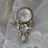 Size 9, Forget Me Not, Ring, Rose Quartz and Opal