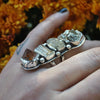 Size 6.75, Gemshow, Crystal Ring, Sterling and Fine Silver
