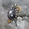 Size 6, Moon&Star Fortuna, Star Sapphire, Sterling and Fine Silver and Brass