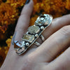 Size 6.75, Gemshow, Crystal Ring, Sterling and Fine Silver