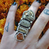 Size 6.75, Gemshow, Crystal Ring, Sterling and Fine Silver