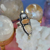 SIZE 7, Dreamscape, Moonstone/Sapphire/Opal Ring, Sterling and Fine Silver