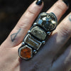 Size 6.75, Gemshow, Crystal Ring, Sterling and Fine Silver